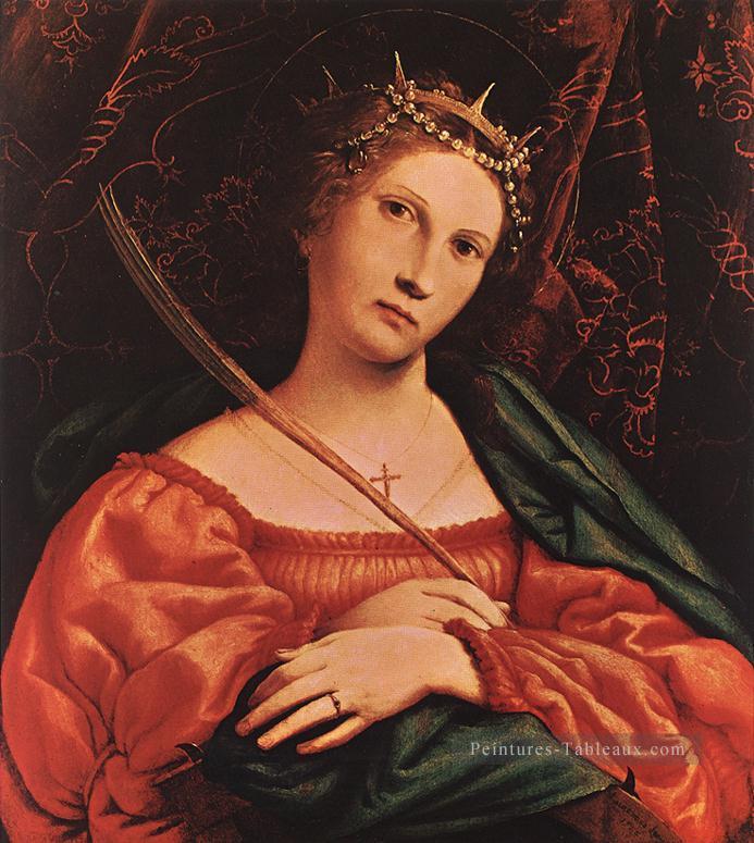 Sainte Catherine d’Alexandrie 1522 Renaissance Lorenzo Lotto Peintures à l'huile